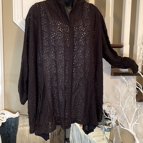 Style & Co. Eyelet Lace Blazer, Gathered at Sleeves, Fabulous Front Details - Picture 8 of 11